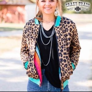 NWOT Crazy Train Reversible Bomber Jacket